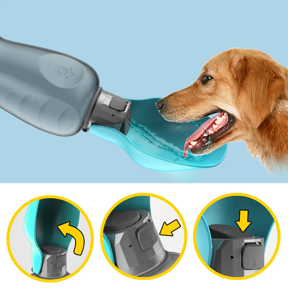 Foldable Large Pet Water Bottle 800ml Leakproof Portable Water Dispenser for Small Dogs Cats Outdoor Walking Puppy Drinking Bowl