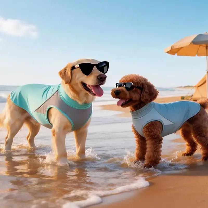 Dog Cooling Clothes Vest UV Sun Protection Breathable Mesh Ice Jacket, Small Medium Large Dogs, Adjustable for Outdoor Walk