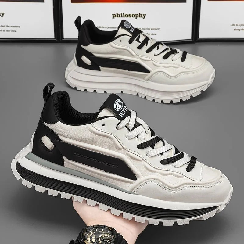 Men's shoes Spring 2025 new breathable casual sports shoes non-slip soft sole small white shoes men trend daddy shoes men