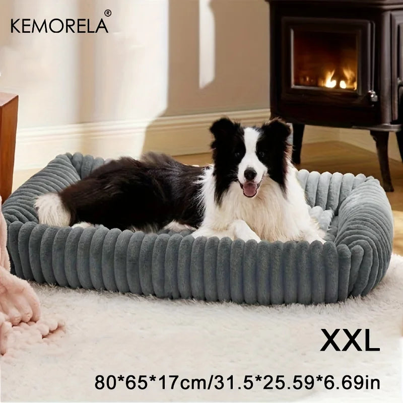 Orthopedic Plush Dog Bed Mattress High Resilience Support All Seasons Fluffy Pet Bed for Medium to Large Dogs Bedroom Friendly