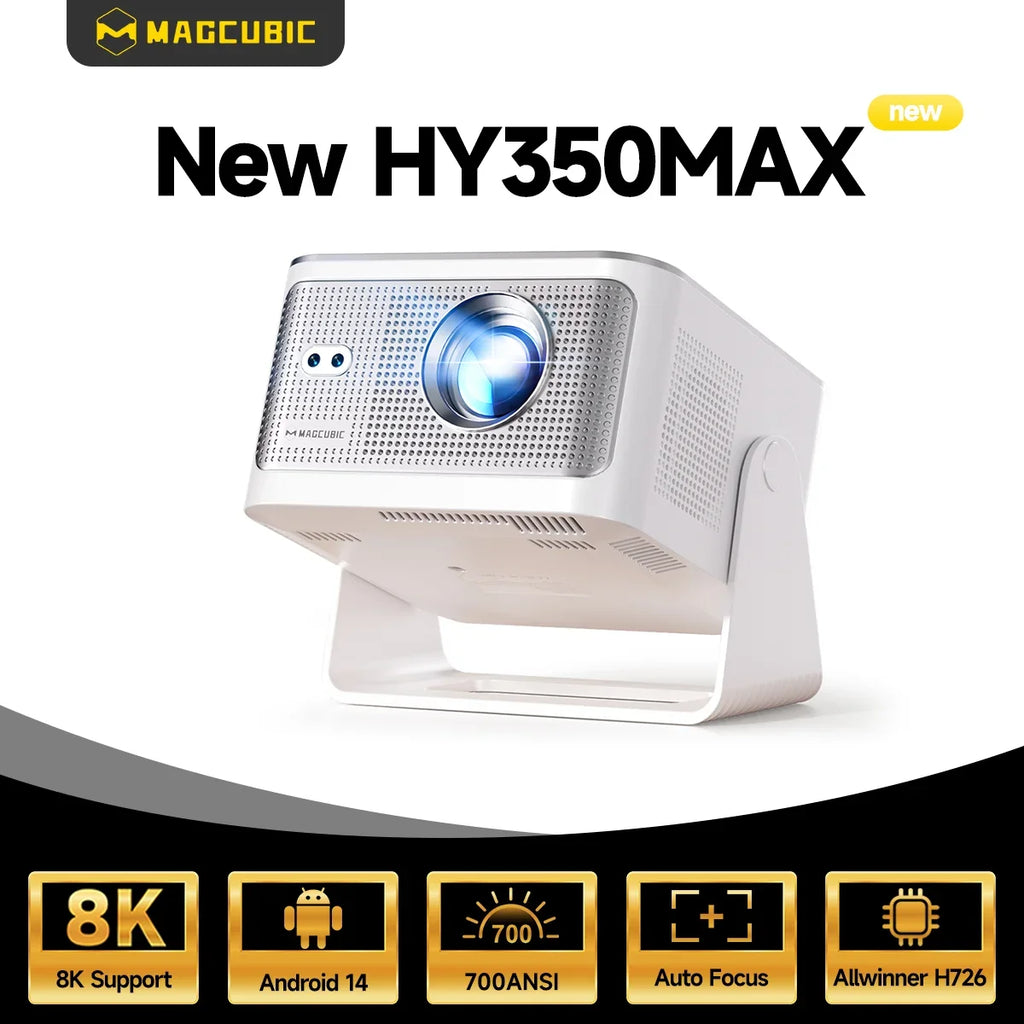 Magcubic Android14 Allwinner H726 900ANSIAuto Focus Native1080P 8K HY350Max Projector With Wifi6 BT5.4 Portable Movie Outdoor