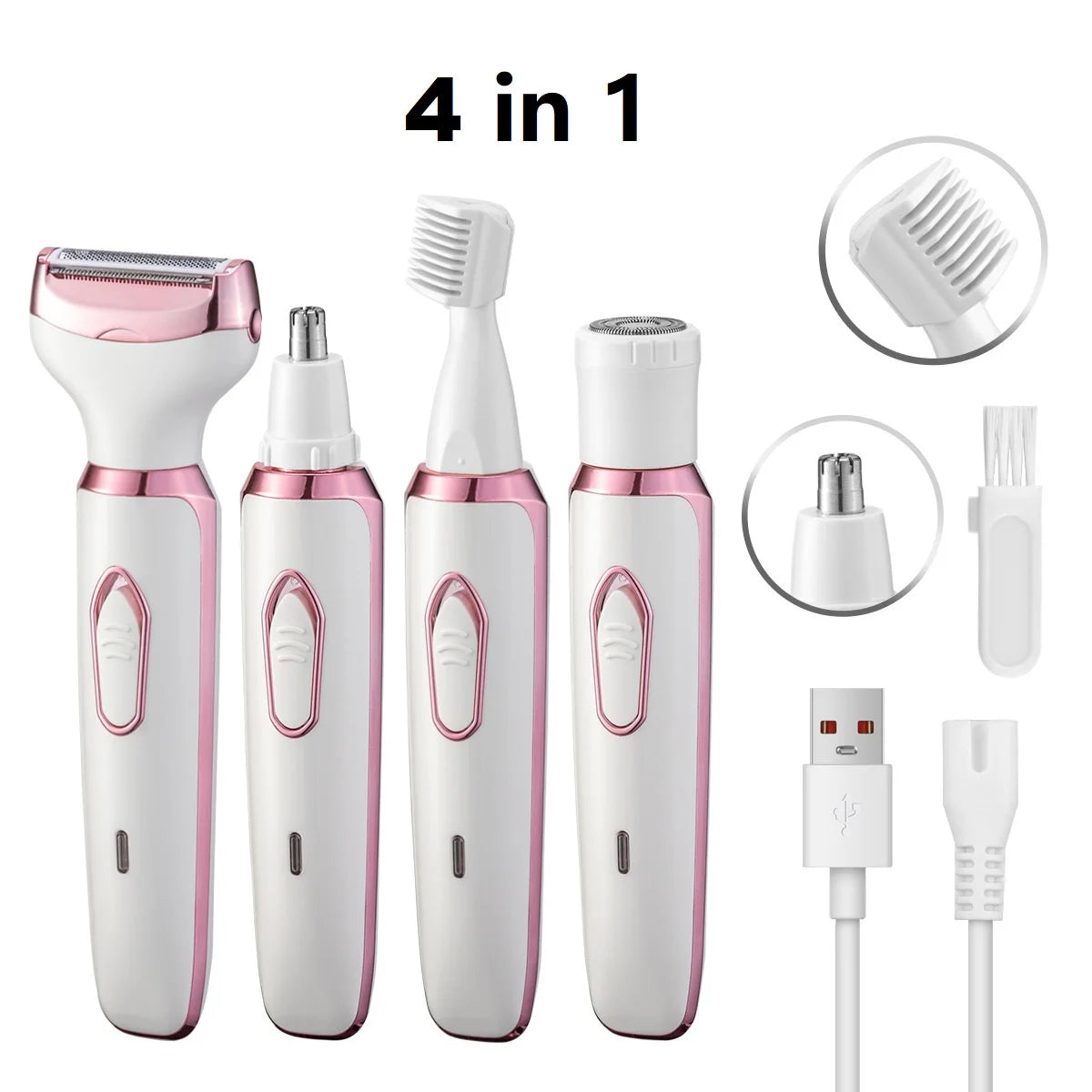 4 in 1 Electric Razor for Women Shaver Lady Shaver Body Hair Trimmer