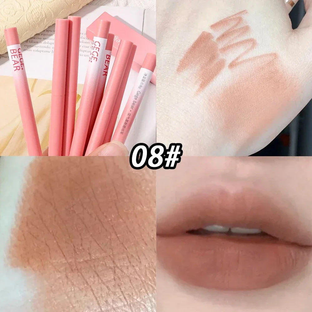 Lipstick Pen Matte Nude Lip Liner Pencil Set Waterproof Lasting Velvet Contouring Lips Makeup Cosmetics