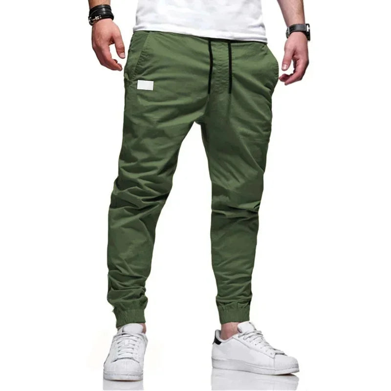 Spring Autumn New Cargo Pants Men's fashion sports Cargo PantsSolid color sweatpants  Joggers Woven pants Casual Male Trousers