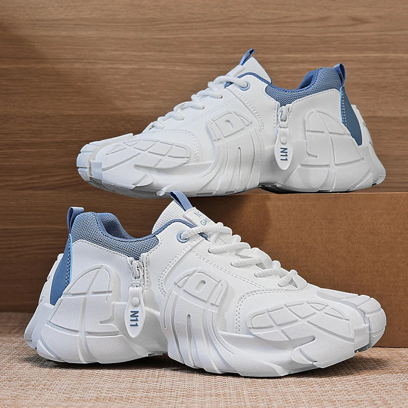 Men's Shoes 2025 Spring New Large-size Outdoor Casual Sneakers Men Thick-soled Trendy Shoes Shock-absorbing Anti-slip