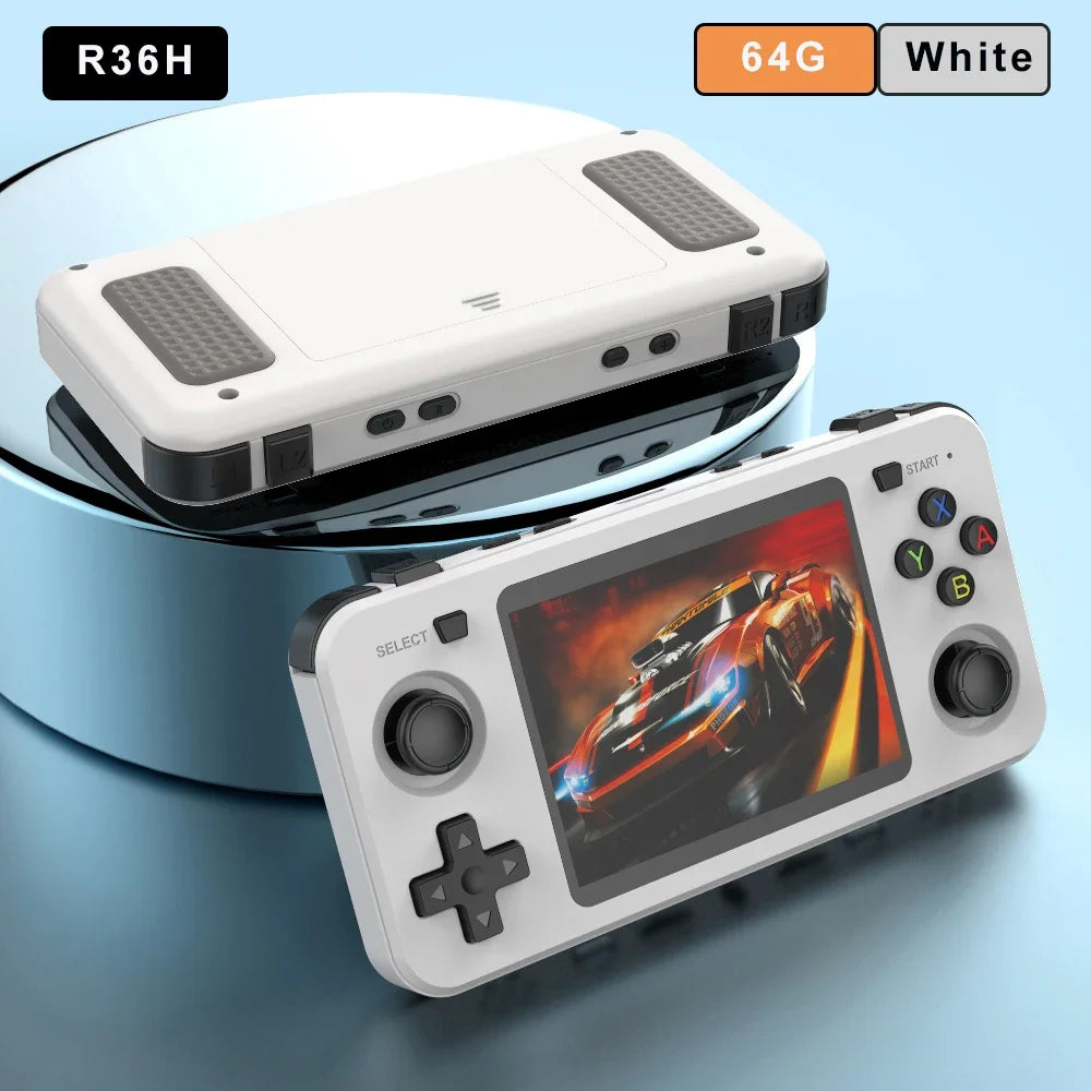 BOYHOM New R36H Handheld Game Console 3.5-inch IPS Screen Linux RK3326 Retro Video Games Player 3000 mAh 64G 10000+ Classic Game