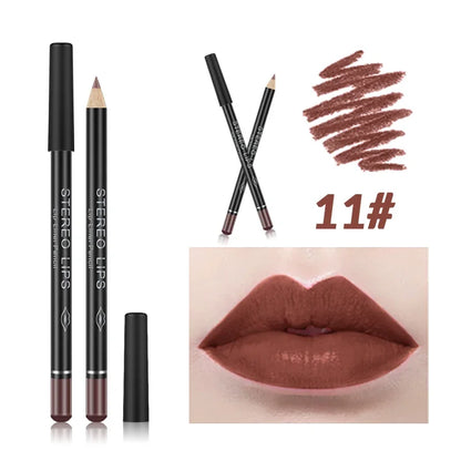 12 Color Matte Lipliner Penci Sexy Red Lip Contour Pen Lip Tint Lipstick Lasting Non-stick Cup Waterproof Lips Makeup Cosmetics