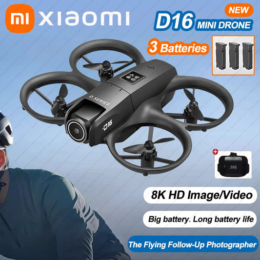 Xiaomi D16 Drone Bushless Motor 8K HD Aerial Profesional With VR Glasses Helicopter Optical Flow GPS Positioning Avoidance Drone