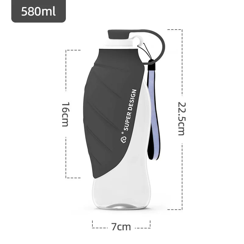 OUZEY 580ml Dog Water Bottle Outdoor Dog Walking Portable Foldable Drinking Bowls For Small Medium Dogs Pet Suppliws