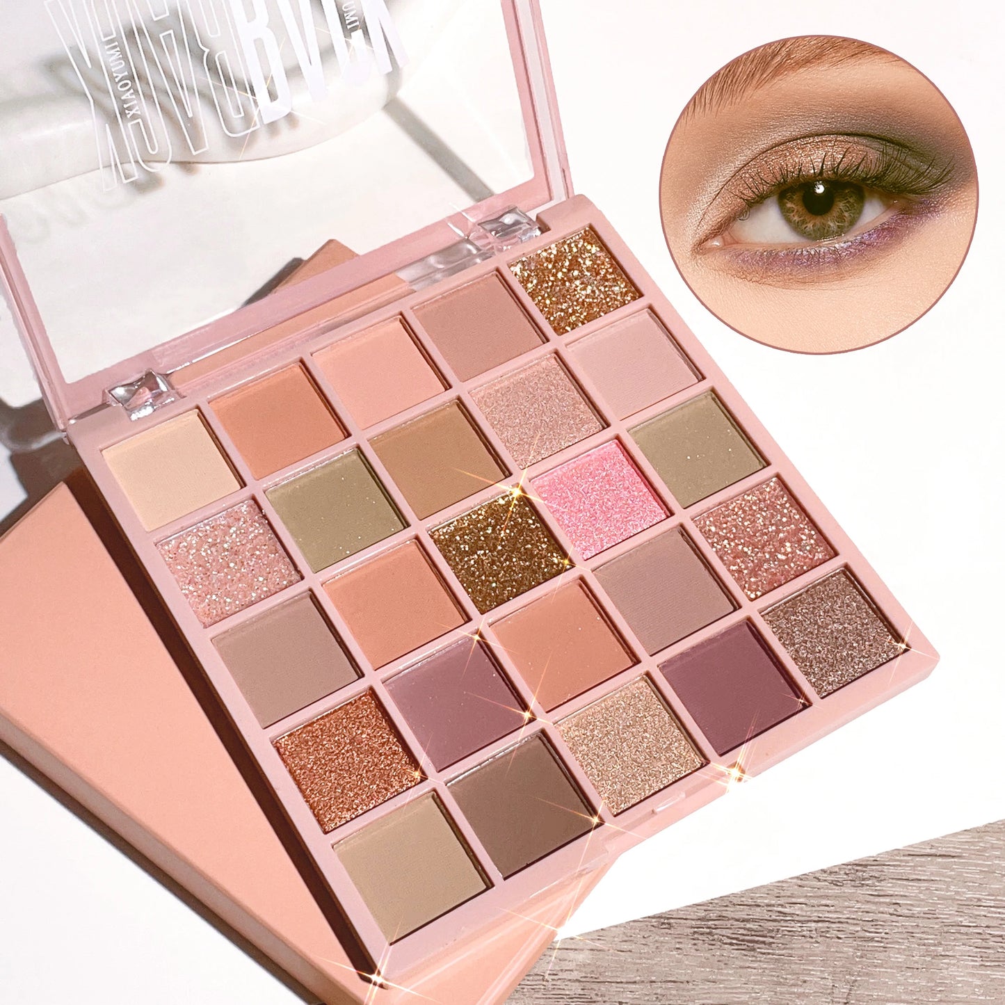 High Gloss Cement Grey Rose Brown Color Tone Matte Glitter Daily Makeup Dry Rose Eyeshadow For Music