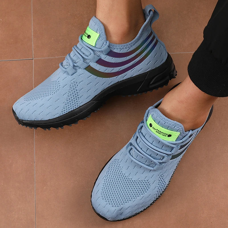 Men's Shoes Summer Casual Sports Shoes 2025 New Trend Mesh Breathable Anti Slip Shoes Youth Lightweight Lace Up Running Shoes