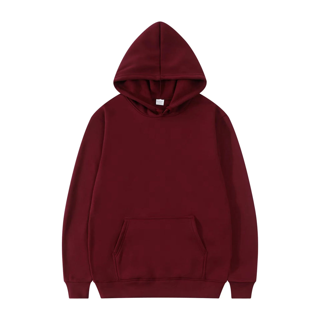 2024 men's and women's new hooded sweatshirt men's solid color sweatshirt women's and men's long sleeved inserted pocket pullove