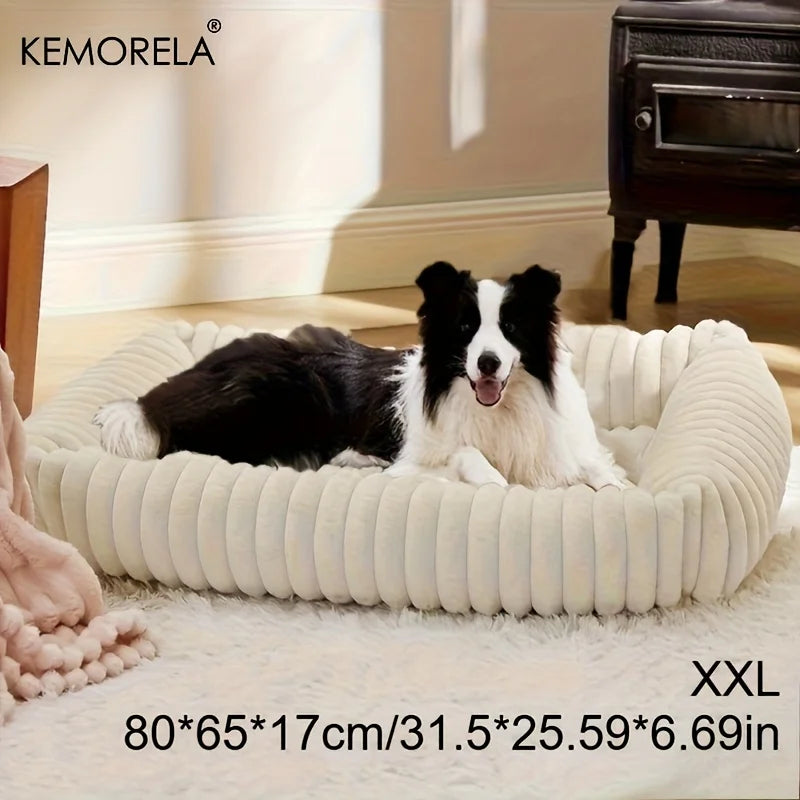 Orthopedic Plush Dog Bed Mattress High Resilience Support All Seasons Fluffy Pet Bed for Medium to Large Dogs Bedroom Friendly