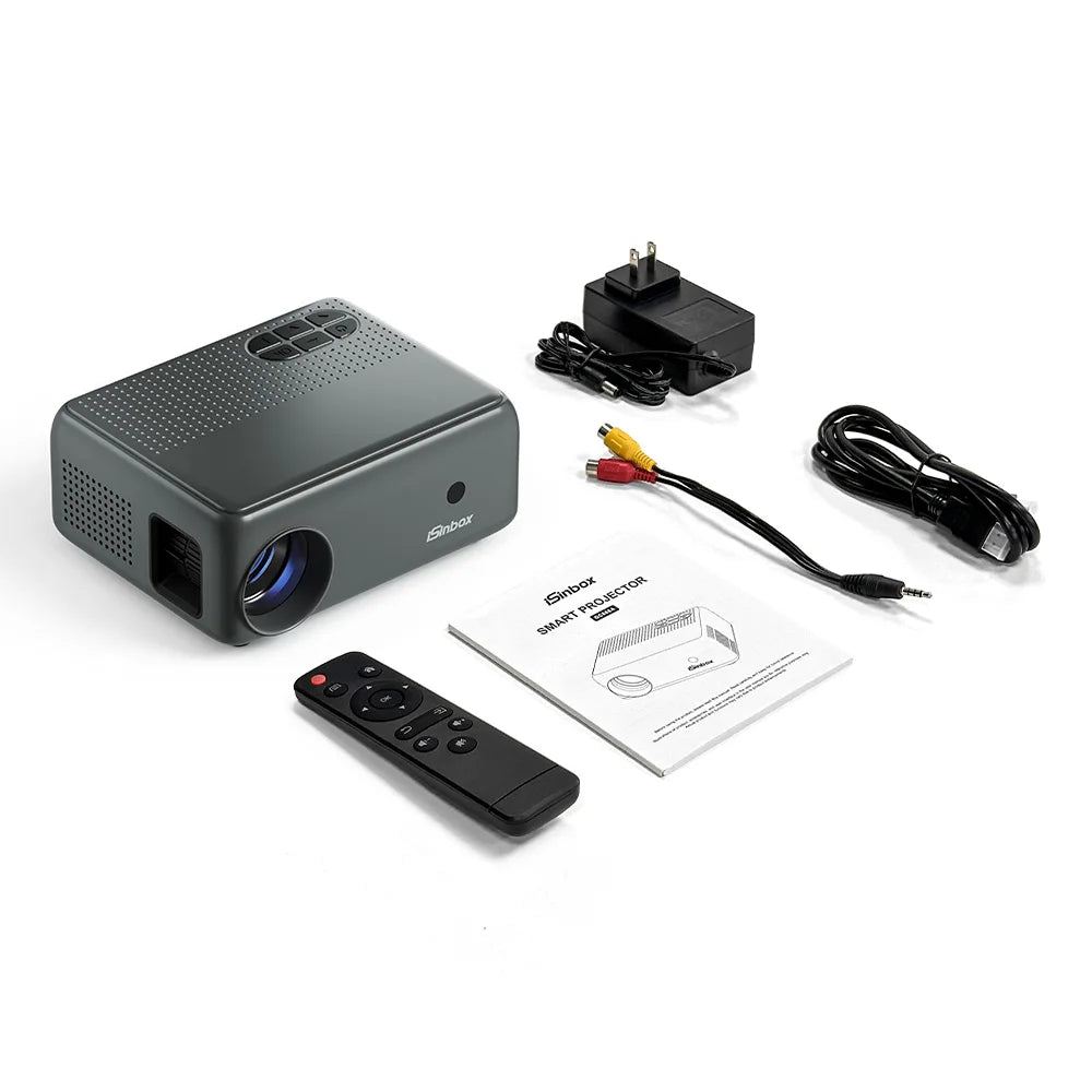 iSinbox Mini Android12 Projector 4K Native 720P Supported Portable Movie Projector Adjustable Angle Smart Video Beam BT5.0 WiFi6