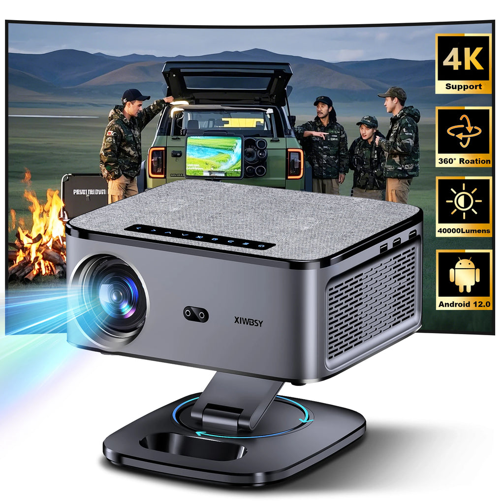XIWBSY 2026 4K Outdoor Projector 40000Lumens AutoFocus Smart Projector 8K Video Home Theater WiFi6 BT5.3 Protable Proyector