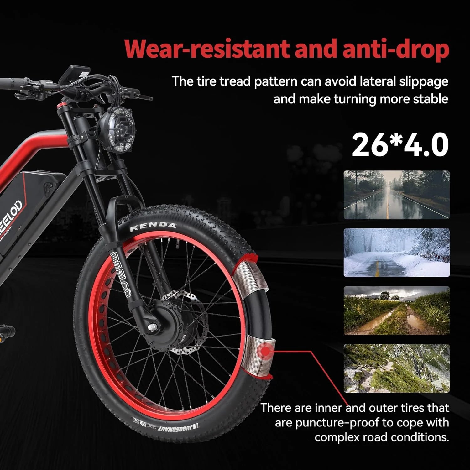 XT600/XT600DL Mountain Electric Bike 2500W Peak Power Dual Motor 52V 25AH Removable Lithium Battery 26''x4.0'' Spoke Fat Tire