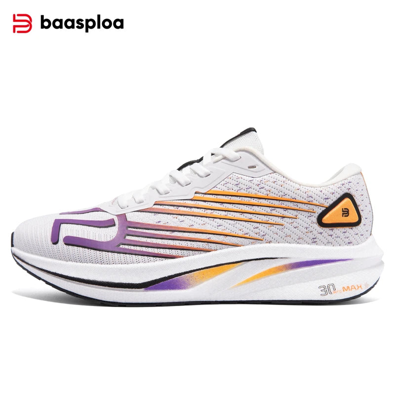 Baasploa Men Jogging Sports Shoes Carbon Plate Professional Cushioning Sneakers Male Outdoor Breathable Non Slip Running Shoes