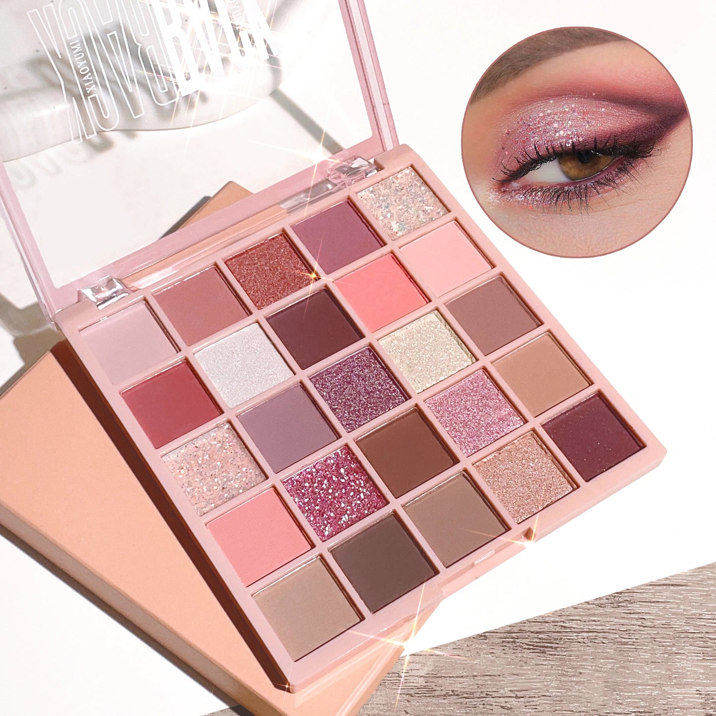 High Gloss Cement Grey Rose Brown Color Tone Matte Glitter Daily Makeup Dry Rose Eyeshadow For Music