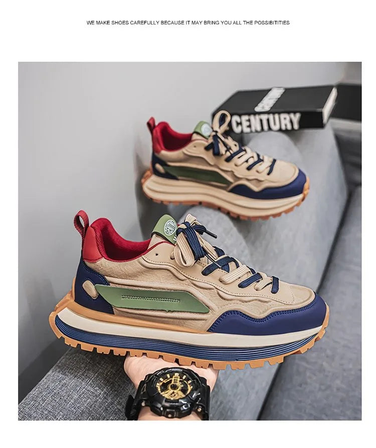 Men's shoes Spring 2025 new breathable casual sports shoes non-slip soft sole small white shoes men trend daddy shoes men