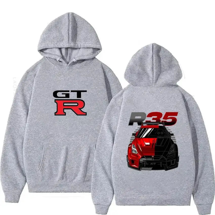Initial D GTR R35 Streetwear Hoodies Japanese Car Sportcar Novelty Sweatshirt for Men's Long Sleeve Clothes New Arrival Pullover