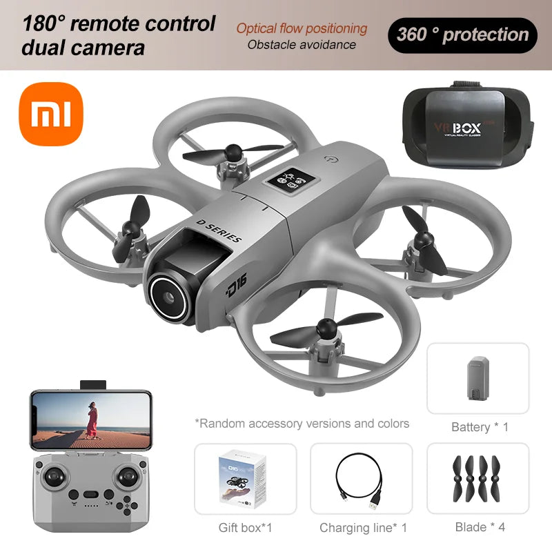 Xiaomi D16 Drone Bushless Motor 8K HD Aerial Profesional With VR Glasses Helicopter Optical Flow GPS Positioning Avoidance Drone