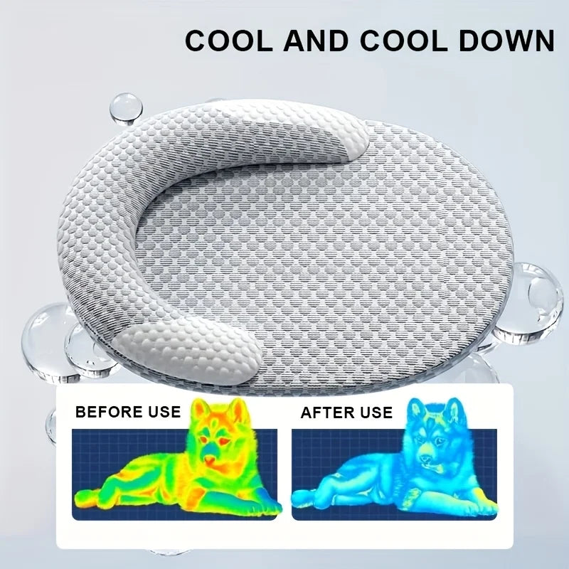 Cooling Orthopedic Dog Bed Breathable Summer Pet Bed Raised Edge Washable Nonslip Mat Small Medium Large Dogs Cats All Season