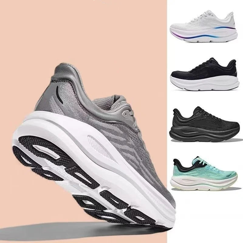 Hommes sneakers bondi - 9 léger amorti chaussures de course en plein air Marathon Trail Running Elastic femmes mocassins
