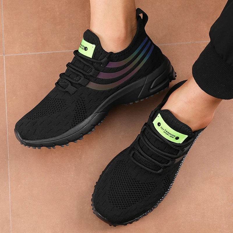 Men's Shoes Summer Casual Sports Shoes 2025 New Trend Mesh Breathable Anti Slip Shoes Youth Lightweight Lace Up Running Shoes