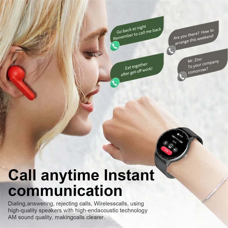LIGE Smart Watch Women Men Full Touch Screen Bluetooth 5.2 Call Waterproof Watches Sports Fitness Tracker Factory IP67 ZL02 New