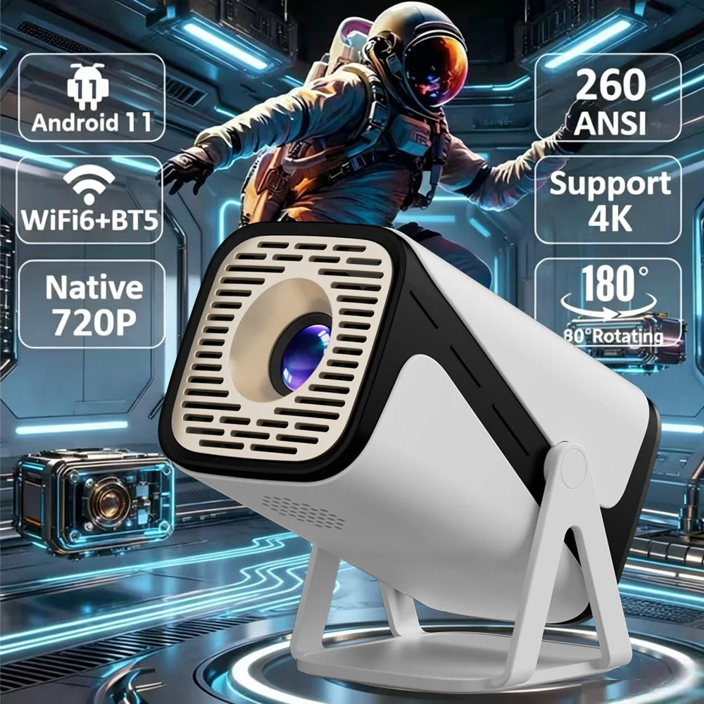 MAOHUTER Full HD Projector Android 11 Native 720P Quick Focus Automatic Trapezoid Correction For Home Cinema Smart Mini Portable Projector