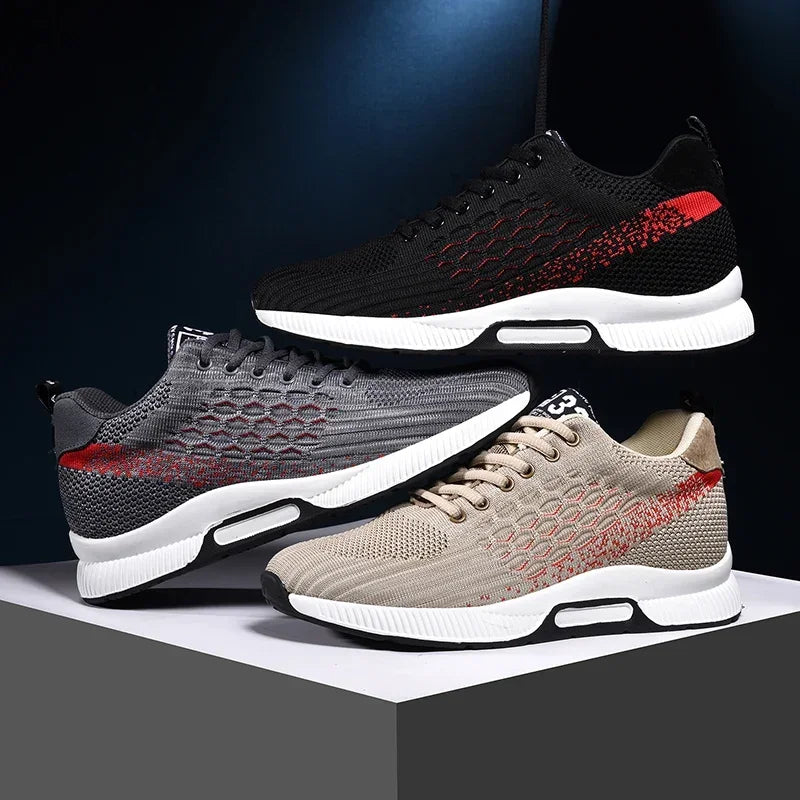 New Men's and Women's Sports Shoes Flying Mesh Surface Breathable EVA Sole Soft Lightweight Non-slip Tennis Shoes Comfortable