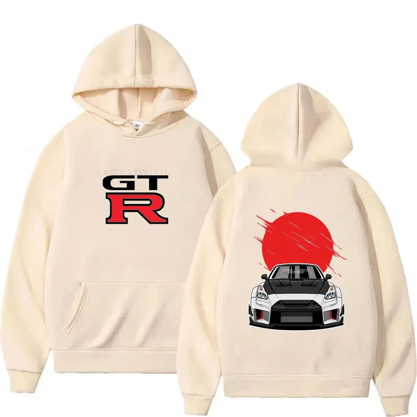 Initial D GTR R35 Streetwear Hoodies Japanese Car Sportcar Novelty Sweatshirt for Men's Long Sleeve Clothes New Arrival Pullover