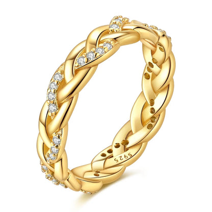 Gold Color 925 Sterling Silver Rings Sparking Popular LOVE Wedding Ring Certified Woman Rings Jewelry Anniversary Gifts 2025 NEW