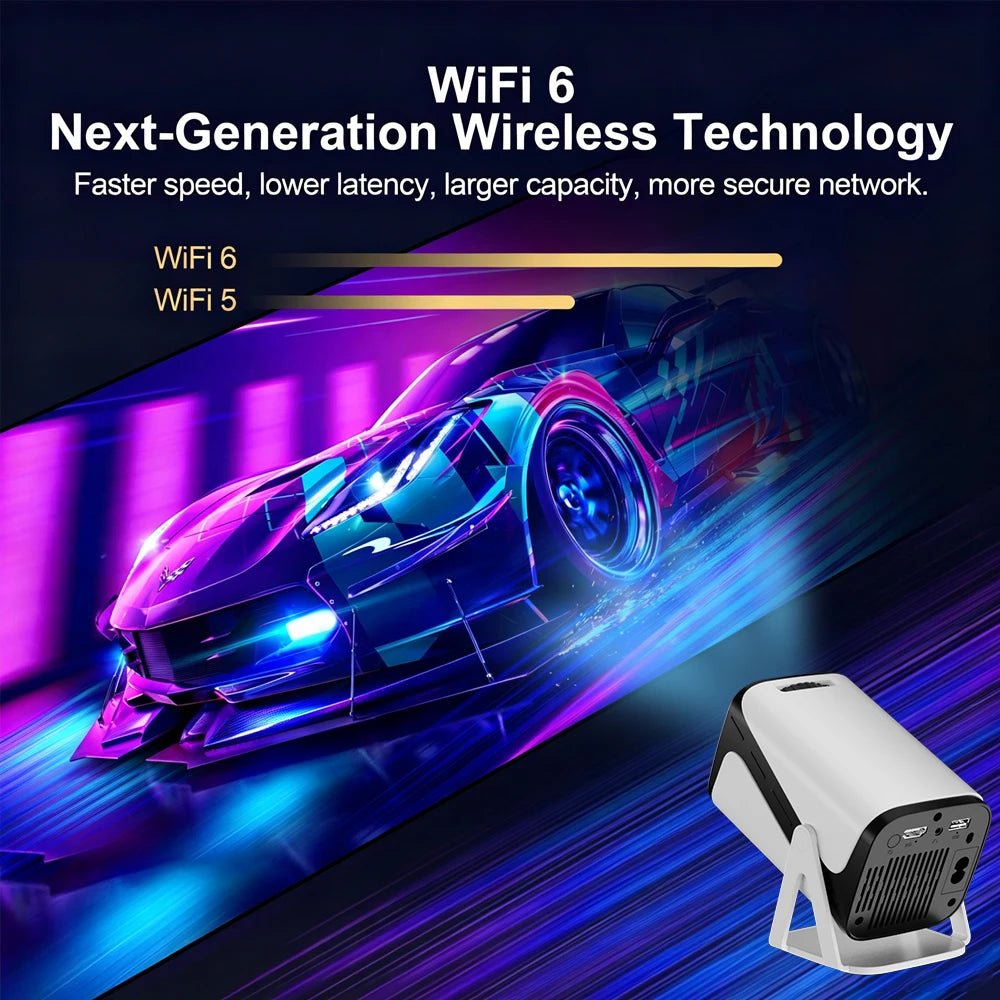 MAOHUTER Full HD Projector Android 11 Native 720P Quick Focus Automatic Trapezoid Correction For Home Cinema Smart Mini Portable Projector