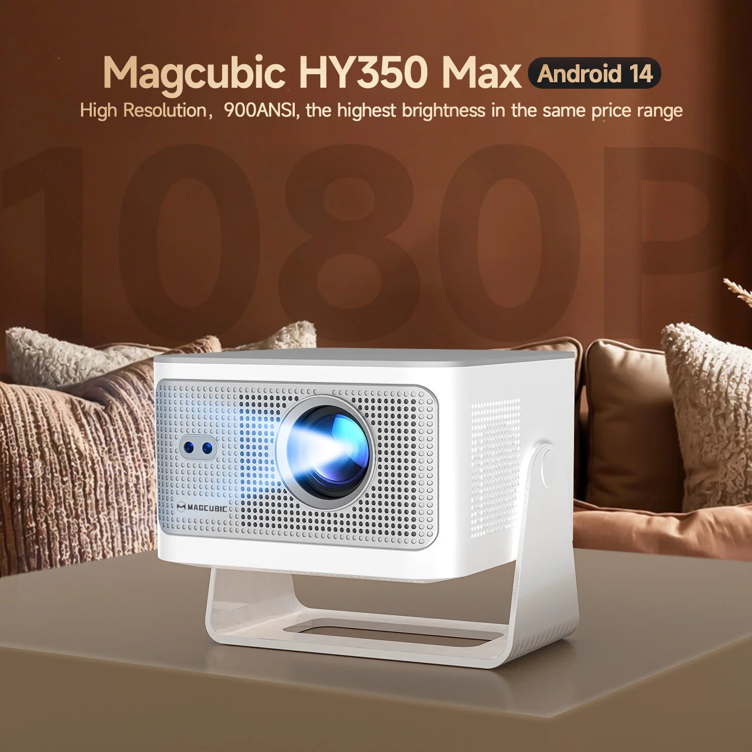 Magcubic Android14 Allwinner H726 900ANSIAuto Focus Native1080P 8K HY350Max Projector With Wifi6 BT5.4 Portable Movie Outdoor