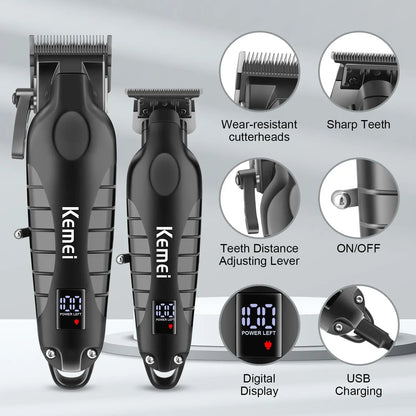 Kemei Hair Clipper Kit for Men, Electric Shaver, Hair Trimmer, Professional Cutting Machine,
