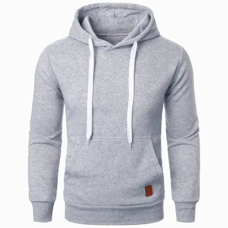 Mens Casual Hooded Collar Drawstring Hoodies Sweatshirts Long Sleeve Shirts Outdoor Streetwear Solid Color Lightweight Pullover