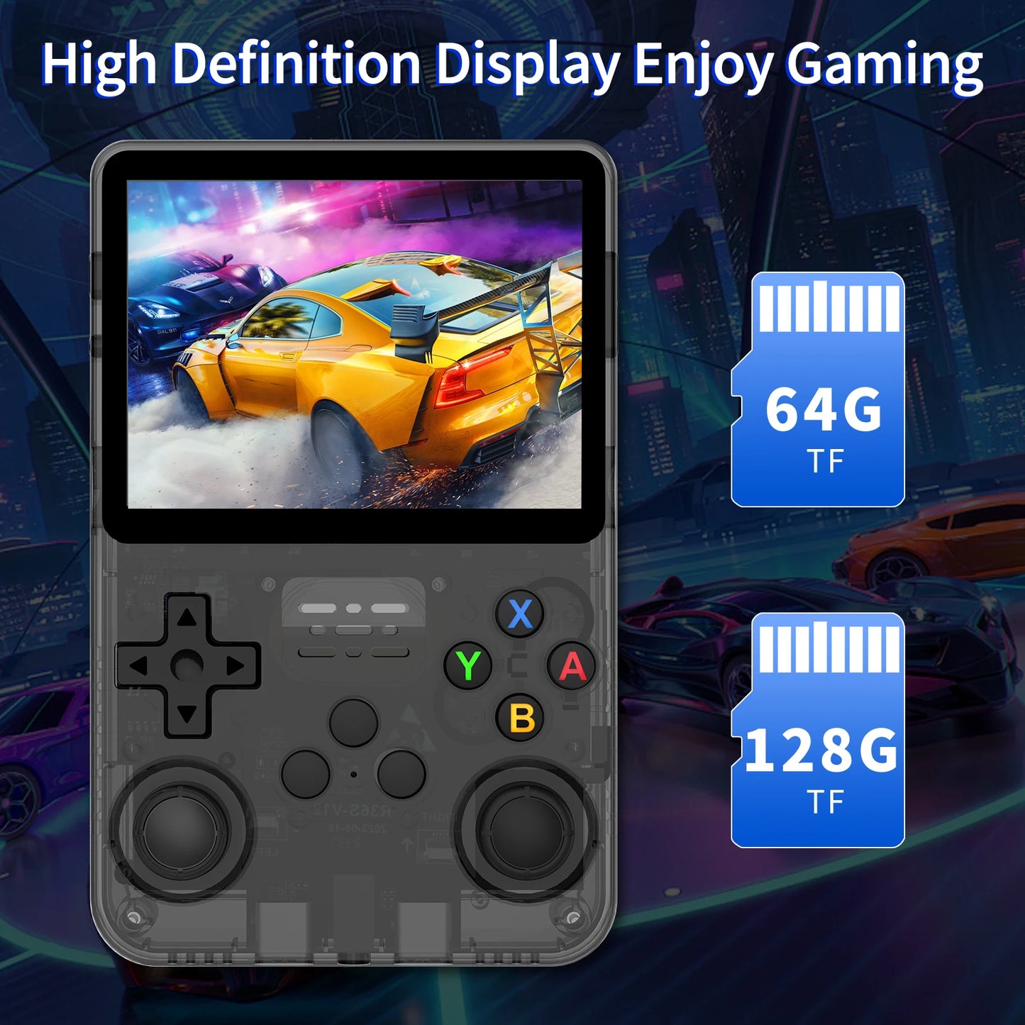 R36S Handheld Game Console 3.5 Inch 640*480 IPS OCA Screen RK3326 Chip 64/128G 15000+Games Portable Pocket Game Player Kids Gift