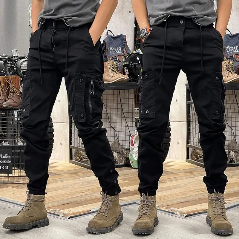 2025 New Military Tactical Cargo Pants for Mens Elastic Casual Trousers Zipper Multi-Pocket Joggers Fashion Male
