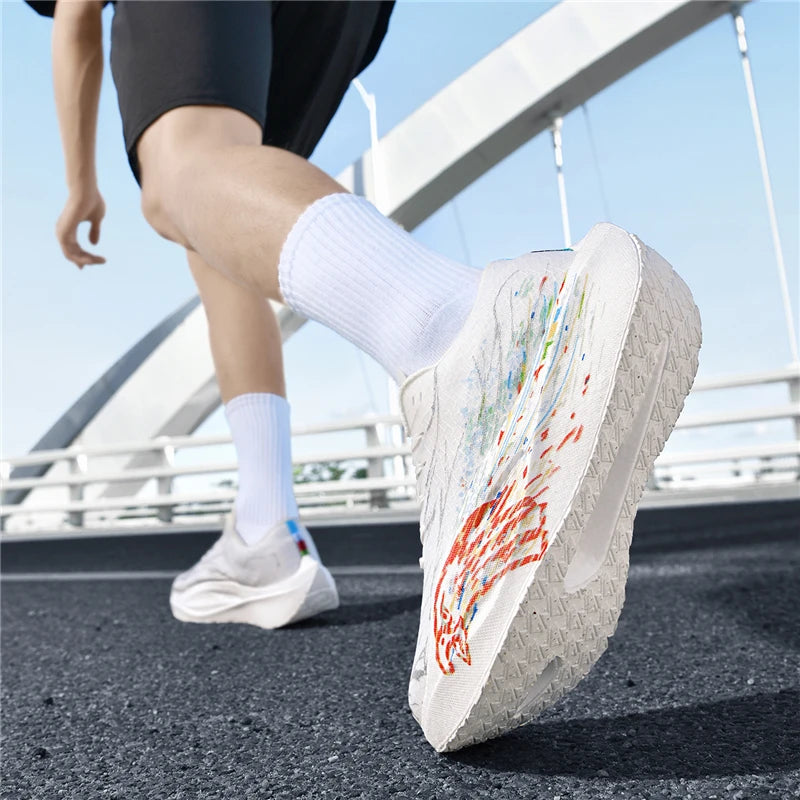 Marathon Running Shoes Men Women Road Jogging Supercritical E-TPU Cushioning Sports Training Shoes Mesh Light Comfy Sneakers Men