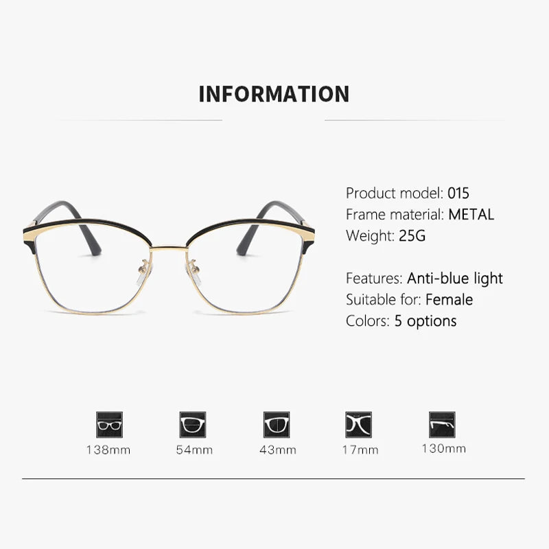 Photo-sensitive Color-changing Anti-blue Light Nearsighted Glasses For Women With Large Frames 015