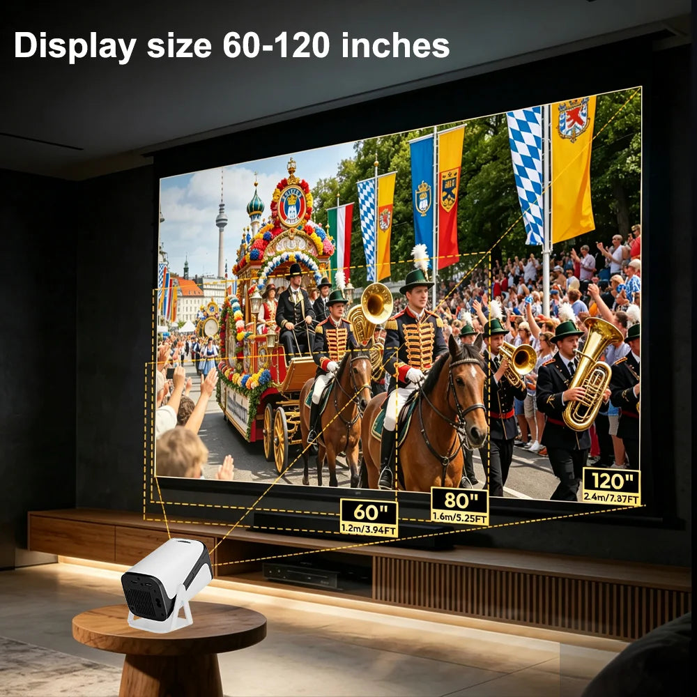 MAOHUTER Full HD Projector Android 11 Native 720P Quick Focus Automatic Trapezoid Correction For Home Cinema Smart Mini Portable Projector