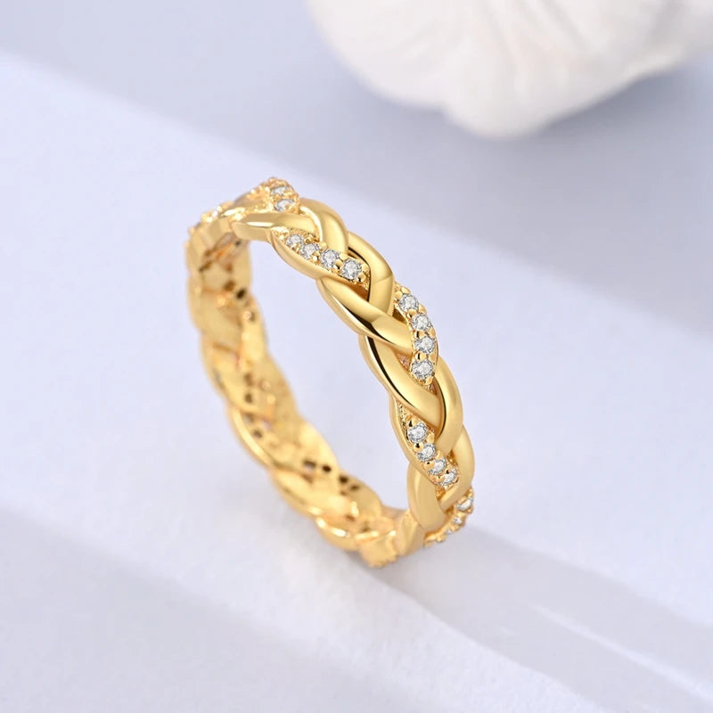Gold Color 925 Sterling Silver Rings Sparking Popular LOVE Wedding Ring Certified Woman Rings Jewelry Anniversary Gifts 2025 NEW