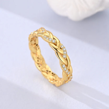 Gold Color 925 Sterling Silver Rings Sparking Popular LOVE Wedding Ring Certified Woman Rings Jewelry Anniversary Gifts 2025 NEW