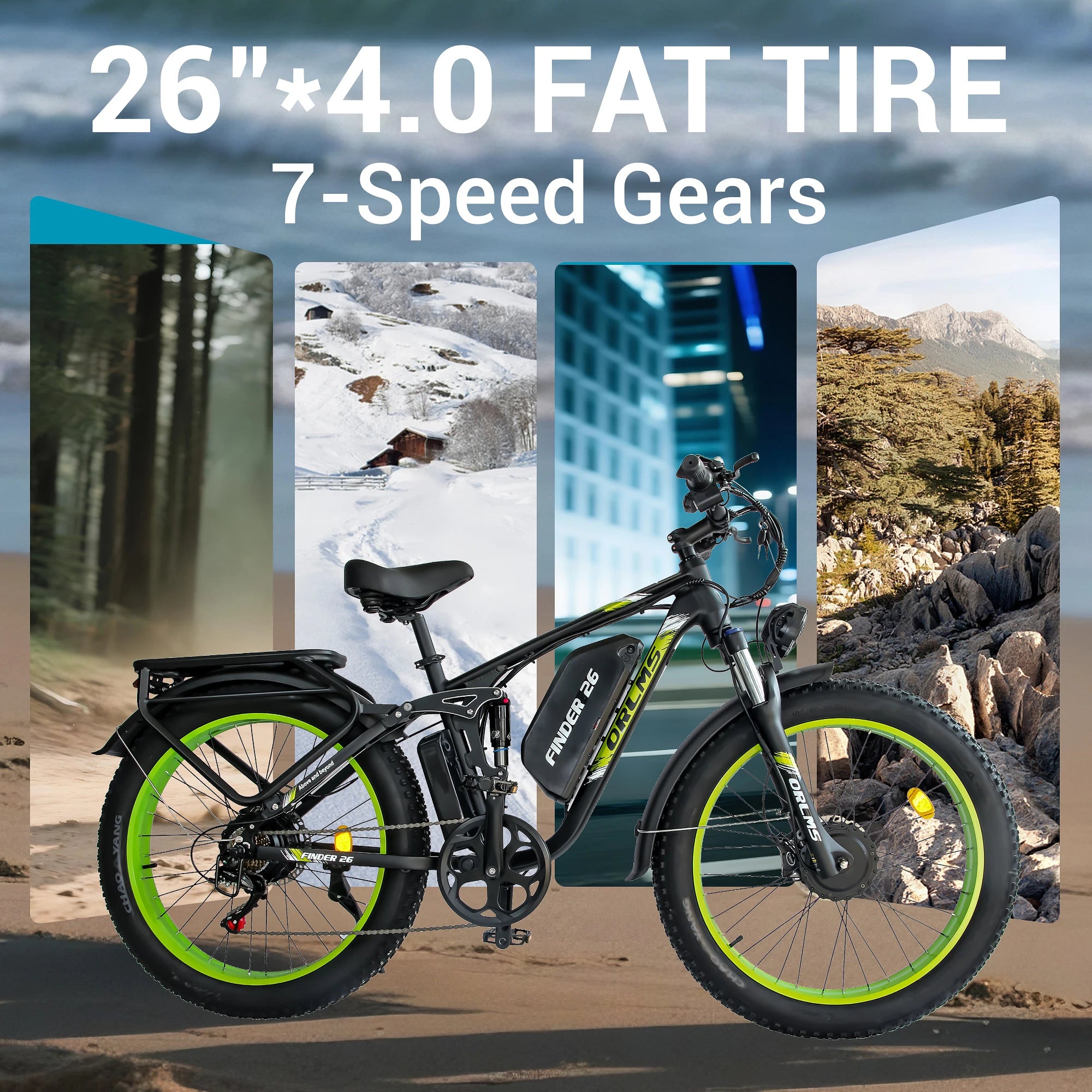 ORLMS V3 Electric Bicycle 3000W Peak Dual Motor 52V25AH Battery Electric Bike For Adult 26” Tire Commuting E-Bicycle