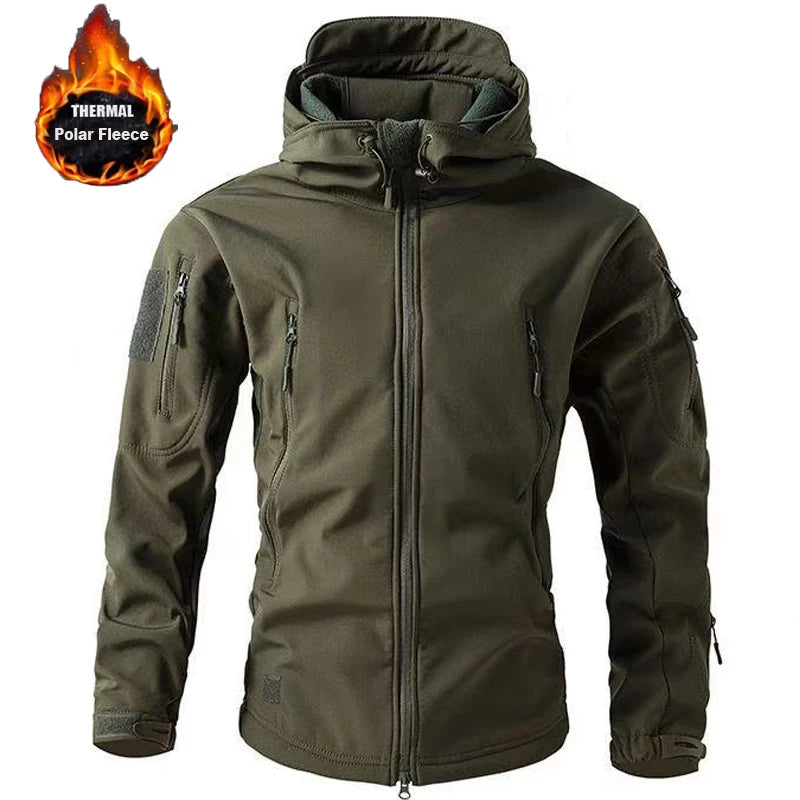Men's Winter Autumn Softshell Fleece Jackets Waterproof Outdoor