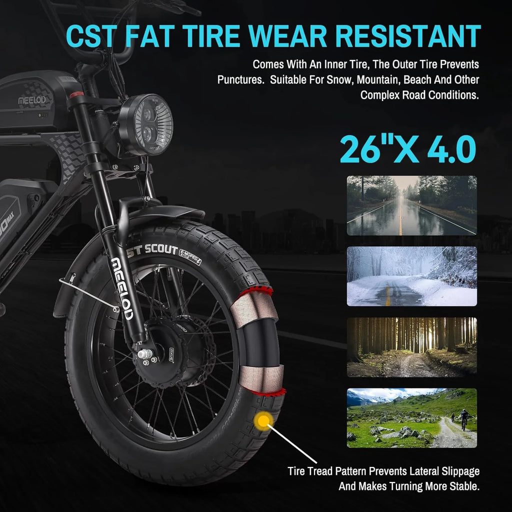 DK300MAX Electric Bike for Adults 2400W Dual Brushless Motor Dual 48V 40AH Removable Battery Mountain Ebike Dual Suspension