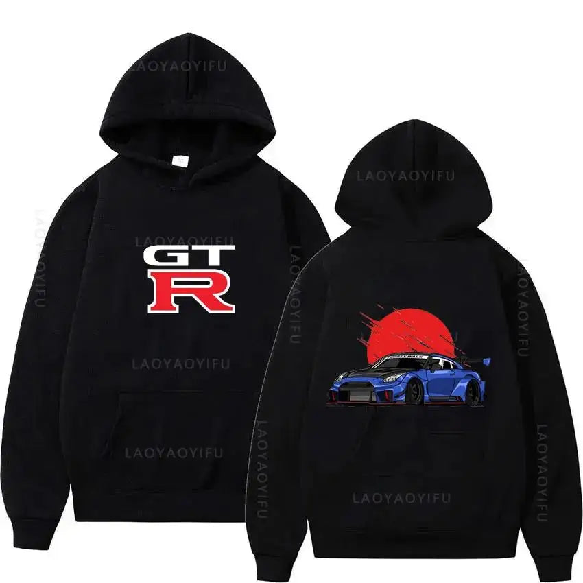 Initial D GTR R35 Streetwear Hoodies Japanese Car Sportcar Novelty Sweatshirt for Men's Long Sleeve Clothes New Arrival Pullover