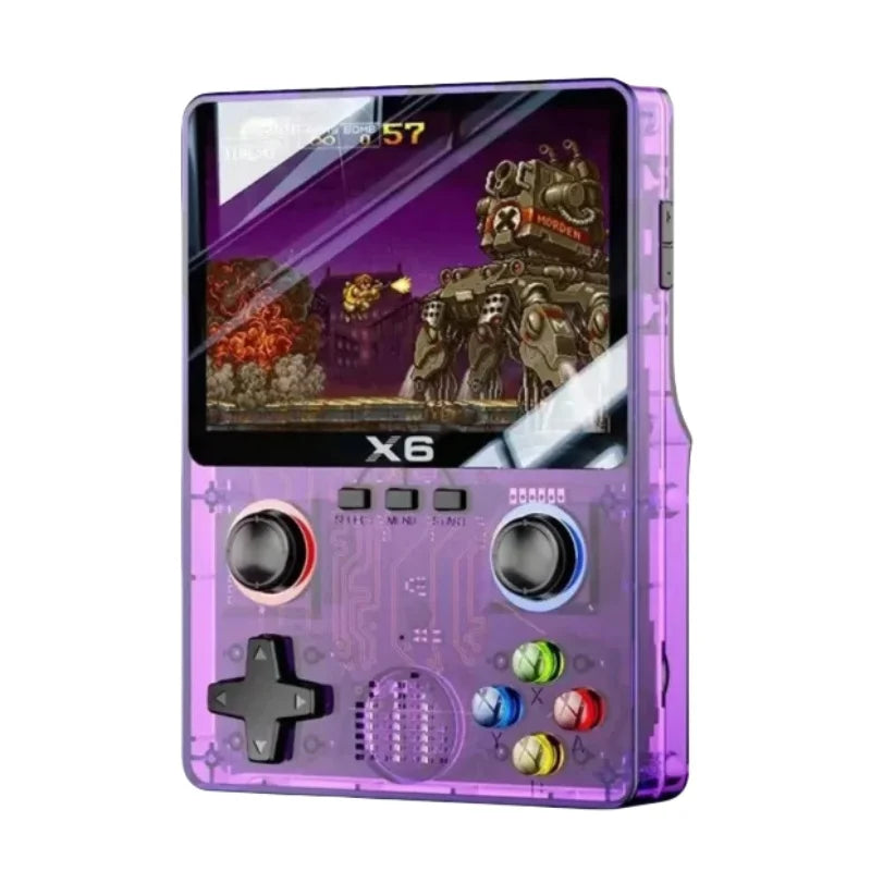 BOYHOM X6 3.5Inch IPS Screen Handheld Game Player Dual Joystick 11 Simulators GBA Video Game Console for Kids Gifts