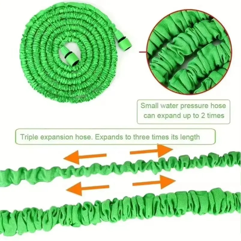 25ft -200ft retractable magic hose, high-pressure car washing device, water gun, household garden watering hose, garden water